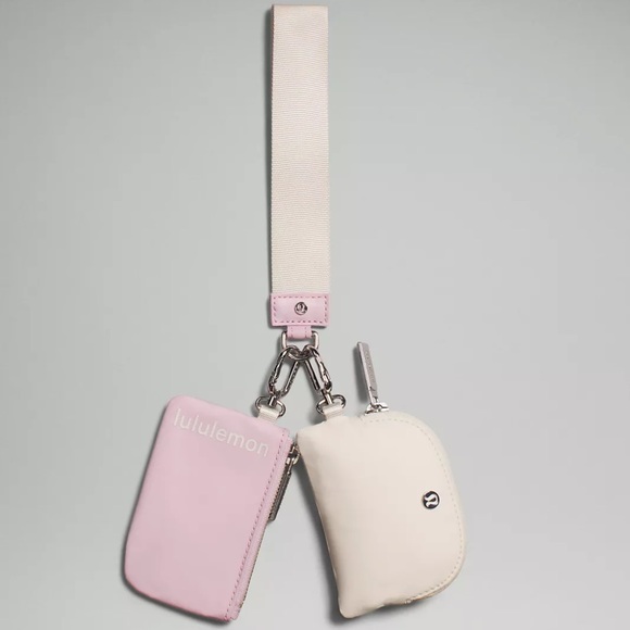 lululemon athletica Handbags - Lululemon Dual Pouch Wristlet White Opal / Pink Peony